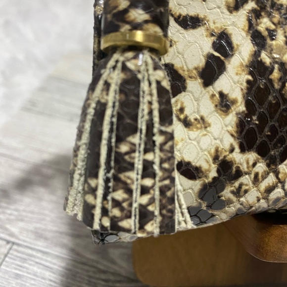 Vintage Brahmin Python Snakeskin Wristlet Clutch Bag - Picture 4 of 14